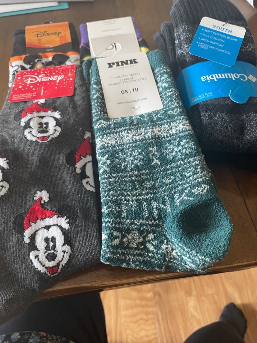 PINK Victoria's Secret Teal Marled Crew Socks